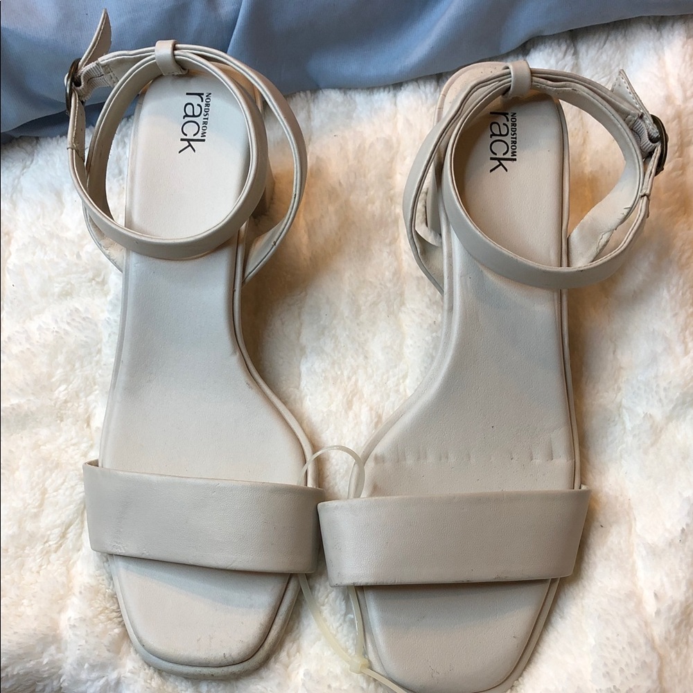 Rack Room Shoes Cream Ankle-Strap Sandals